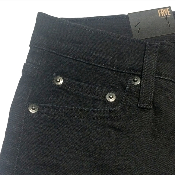 Frye Addie Classic Mid Rise Fitted Skinny Jeans Black Ember Size 25 - Picture 12 of 16